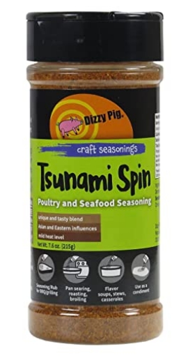 Picture of DIZZY PIG LLC DP-TS-8 Dizzy Pig Tsunami Spin Asian Fusion Seasoning Rub (8oz Shaker) - Seasons 30+lbs of Food - Hand Made in the USA - MSG Free, Gluten Free (EA)