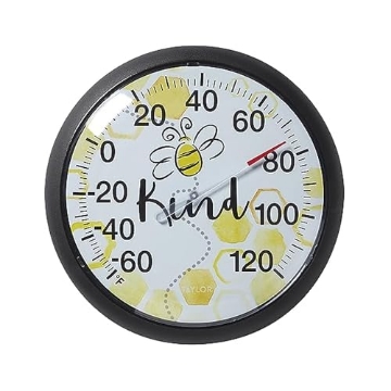 Picture of TAYLOR PRECISION PRODUCTS 5307073 Taylor Bee Kind Indoor Outdoor Dial Thermometer, Easy to Read Wall Decor for Patio, Pool, Yard, Garden or Garage, 13.25 Inch, Black Bezel (PK-4-EA)