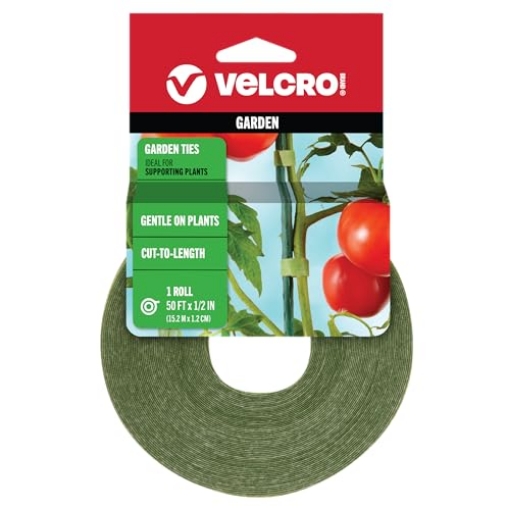 Picture of VEK VEL30071ACS-USA VELCRO Brand VEL-30071-USA ONE-WRAP Garden Ties | Plant Supports for Effective Growing | Strong Grips are Reusable and Adjustable | Cut-to-Length, 50 ft x 1/2 in, Green-Recycled Plastic (EA)