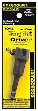 Picture of Eazy Power 80942 Eazypower 80942 Wing Nut Driver, 1/4" Hex Shank (1 Pack) (EA)