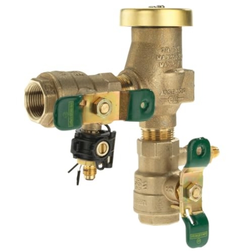 Picture of WATTS T792011 Watts LF800M4QT Series 3/4" Lead-Free Copper Silicon Alloy Anti-Siphon Pressure Backflow Preventer Assembly, Quarter Turn Shutoff, Tee Handles, Freeze Sensor with SentryPlus Alert Technology (EA)
