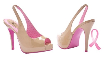 Picture of ELLIE SHOES HA157PK10 Pink Ribbon Cancer Awareness Nude Peep-Toe Sling-Back Shoes (EA)