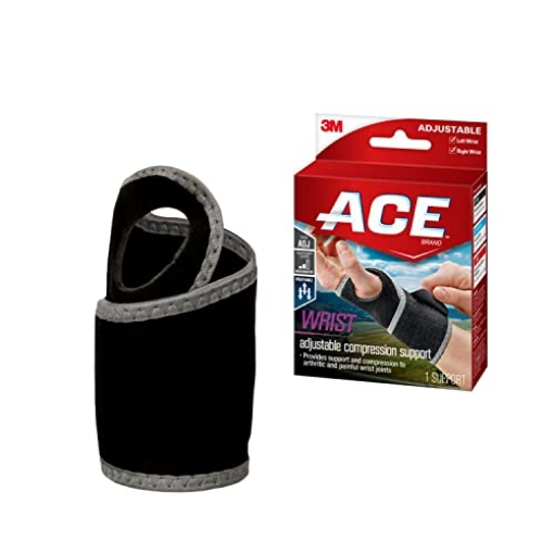 Picture of 3M 203966 ACE Brand Adjustable Compression Wrist Support, Moderate Support for Weak, Sore or Injured Joints, Wrist Support Conforms to Wrist, One Size Fits Most (EA)