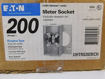 Picture of Eaton Brothers Corp. UHTRS202BCH SKT METER 200A RLS OH BP by CUTLER HAMMER MfrPartNo UHTRS202BCH (EA)