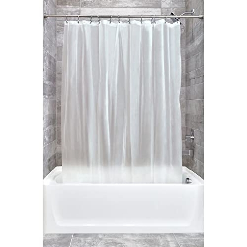 Picture of IDESIGN 14762 iDesign EVA Plastic Shower Curtain Liner, Mold and Mildew Resistant Plastic Shower Curtain for use Alone or With Fabric Curtain, 54 x 78 Inches, Frost (EA)
