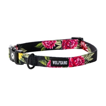 Picture of WOLFGANG MAN & BEAST WC-002-00 Wolfgang Heavy Duty, Adjustable Dog Collar with Quick Release Nylon Buckle for Walking & Training, DarkFloral Print, Medium (EA)