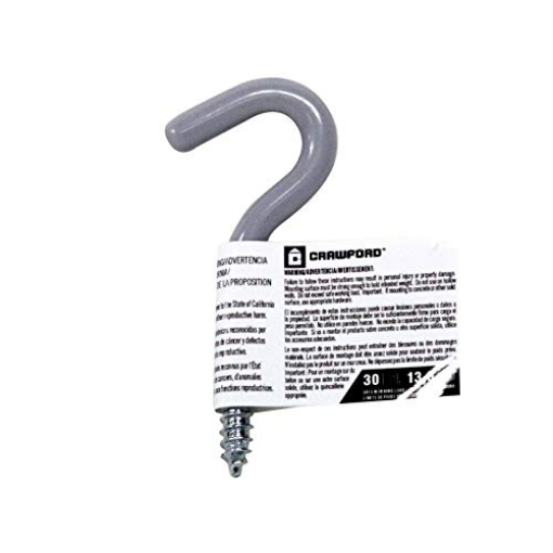 Picture of CRAWFORD SS20-25 Wellington Crawford Vinyl Coated Gray Steel Small Storage Hook 30 lb. Capacity 1 pk (PK-25-EA)