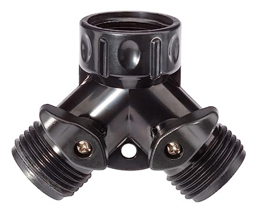 Picture of Rain Drip YFA075X Rain Bird YFA075X Drip Irrigation Dual Port Y Faucet Adapter, 3/4" Female Hose Thread x 3/4" Male Hose Thread, On/Off Valves (EA)