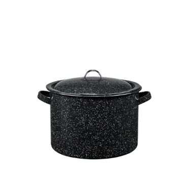 Picture of GRANITE WARE 307116 Granite Ware 7.5-Quart Stew Pot with Glass Coating - Chip-Resistant, Non-Porous, Naturally Non-Stick Steel Core Pot for Even Heat Distribution - Great for Stews, Sous Vide Cooking (Speckled Black) (EA)