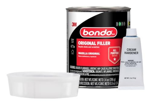 Picture of Bondo 261 Bondo Body Filler, Original Formula for Fast, Easy Repair & Restoration of your Vehicle, 00261, Filler 14 oz and 0.5 oz Hardener, 1 Can, Salmon (EA)