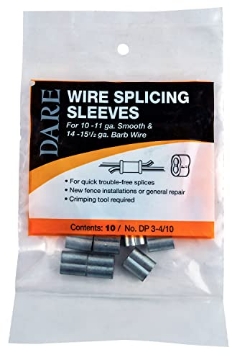 Picture of DARE PRODUCTS INC DP3-4/10 Fence Splicing Sleeve for Smooth & Barb Wire, DP 3-4/10, 10-Pk. (EA)