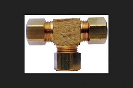 Picture of JMF COMPANY 4338141 JMF 1/2 in. Dia. x 1/2 in. Dia. x 1/2 in. Dia. Compression To Compression To Compression Yellow Brass (PK-2-EA)