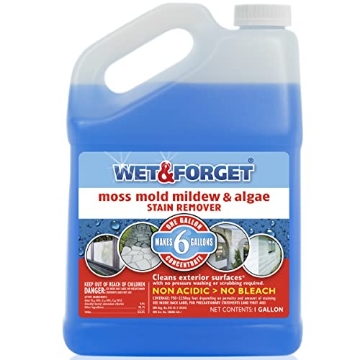 Picture of WET & FORGET INC 800006 Wet & Forget Moss, Mold, Mildew, & Algae Stain Remover Multi-Surface Outdoor Cleaner Concentrate, Original, 128 Fluid Ounces (EA)