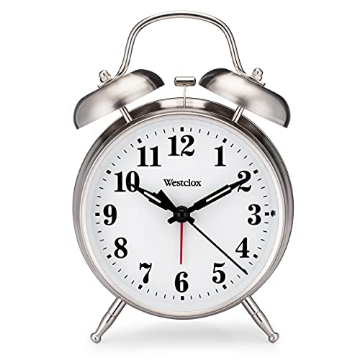 Picture of WESTCLOX(R) 70010A Westclox -Big Ben Twin Bell Alarm Clock | Loud Alarm Clock for Heavy Sleepers | Battery Operated Metal Clock with Backlight for Bedside Table, Bedroom, Kids Room, Desk (Silver, 4") (EA)