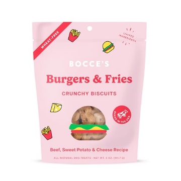 Picture of Bocce's Bakery BCB-A20112 Bocce's Bakery - Limited Edition Wheat-Free Dog Treats, Burgers & Fries Biscuits, 5 oz (EA)
