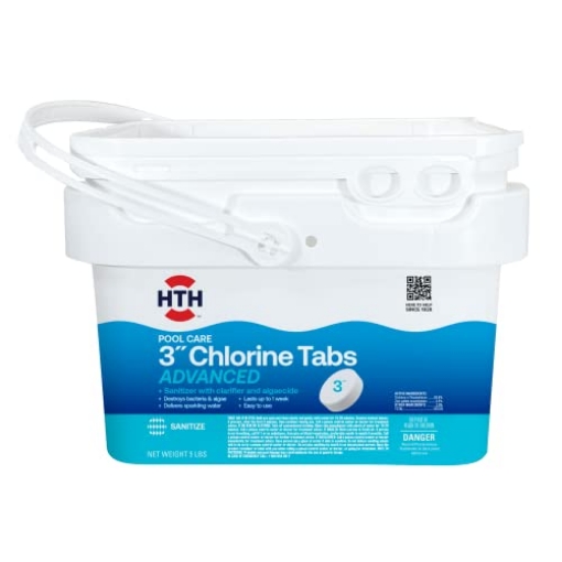Picture of ARCH CHEMICAL 42052 HTH 42052 Swimming Pool Care 3" Chlorine Tabs Advanced, Swimming Pool Chlorinating Sanitizer, 5lb (EA)