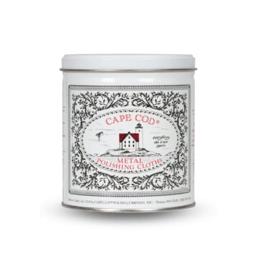 Picture of CAPE COD POLISH CO INC 88828 Cape Cod Polishing Metal Tin Bundle for Fine Metals | (12) 4X6 Polishing Cloths | (1) 12x12 Buffing Cloth | (1) Pair of Nitrile Gloves (EA)