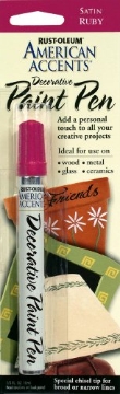 Picture of TESTORS 215154 Rust-Oleum 215154 American Accents Satin Decorative Paint Pen, Ruby, 1/3-Ounce (EA)