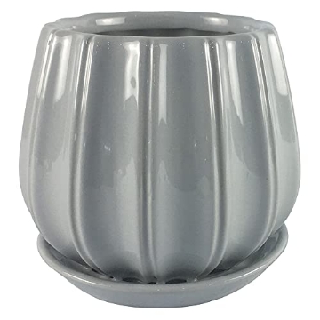 Picture of TRENDSPOT INC CR01137S-06H TRENDSPOT 7008869 6 in. Dia. Contour Ceramic Planter44; Gray - Pack of 22 (PK-2-EA)