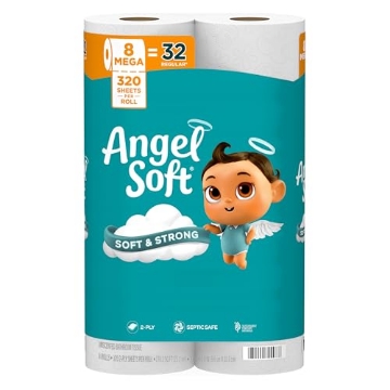 Picture of GEORGIAPAC 79414 Angel Soft Toilet Paper, 8 Mega Rolls = 32 Regular Rolls, Soft and Strong Toilet Tissue (PK-8-EA)
