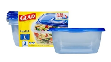 Picture of GLAD XZA70045 Glad GladWare Deep Dish Food Storage Containers, Large Rectangle - Meal Container Holds up to 64 Ounces of Food - Lock Tight Seal, 3 Count (PK-3-EA)