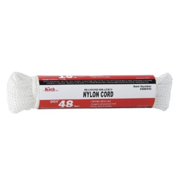 Picture of Koch Industries 5580945 Koch Industries 5580945 Braided Nylon Cord, 9/64-Inch x 48-Feet, White (EA)