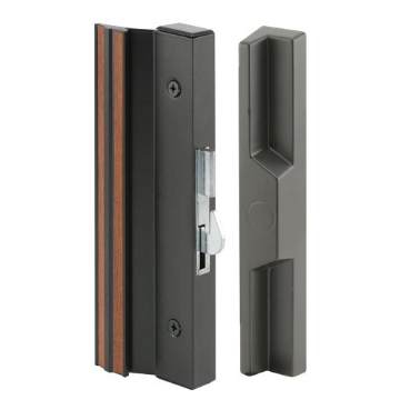 Picture of Prime C 1125 Prime-Line C 1125 Sliding Patio Door Handle Set, 4-15/16 In., Extruded Aluminum, Hook Latch, Black w/Wood Grain (Single Pack) (EA)