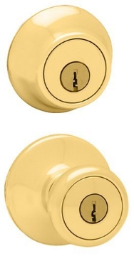 Picture of Kwikset 96900-253 Kwikset 96900-253 Polished Brass Tylo Entry Lock with Deadbolt Combo Pack (EA)