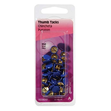Picture of HILLMAN 122678 Hillman Blue Push Pins 40 pk - Case of: 6; Each Pack Qty: 40; Total Items Qty: 2406 (PK-6-EA)