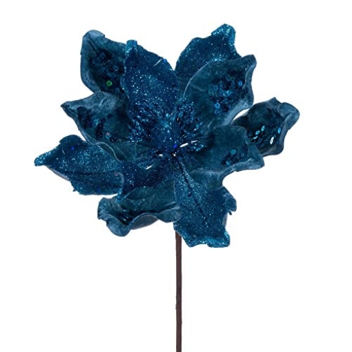 Picture of Vickerman QG211012 Vickerman 678251-15" Turquoise Deluxe Magnolia Stem (6 Pack) (QG211012) (EA)