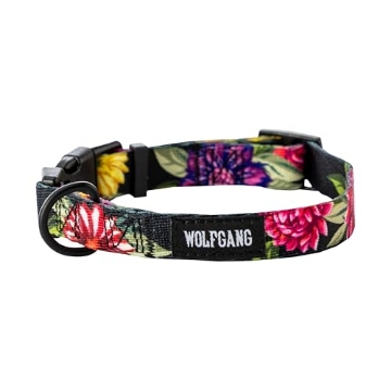 Picture of WOLFGANG MAN & BEAST WC-003-00 Wolfgang Heavy Duty, Adjustable Dog Collar with Quick Release Nylon Buckle for Walking & Training, DarkFloral Print, Large (EA)