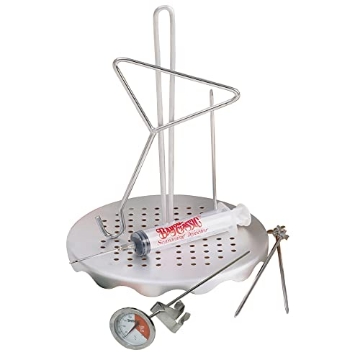 Picture of Bayou Classic 0835 Bayou Classic 0835 Complete Poultry Rack Set Includes Perforated Aluminum Rack Lift Hook 2-oz Seasoning Injector 12-in Fry Thermometer and 3 Detachable Skewers (EA)