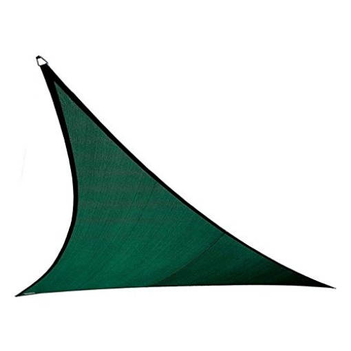 Picture of Cool Components 473907 Coolaroo Coolhaven Shade Sail Kit - 95% UV Block Breathable Outdoor Sun Shade with Stainless Steel Hardware for Patio, Deck, Garden, or Pool, 12 ft Triangle, Heritage Green (EA)