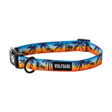Picture of WOLFGANG MAN & BEAST WC-003-86 Wolfgang Heavy Duty, Adjustable Dog Collar with Quick Release Nylon Buckle for Walking & Training, SunsetPalms Print, Large (EA)