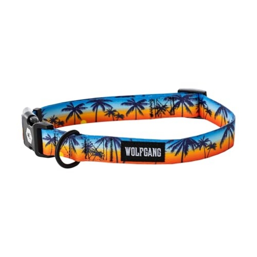Picture of WOLFGANG MAN & BEAST WC-003-86 Wolfgang Heavy Duty, Adjustable Dog Collar with Quick Release Nylon Buckle for Walking & Training, SunsetPalms Print, Large (EA)