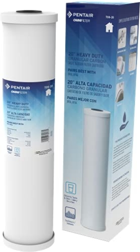 Picture of Omnifilter T08-20-SC-S18 Pentair OMNIFilter TO8-20 Carbon Water Filter, 20" Heavy Duty Big Blue Whole House Granular Carbon Taste & Odor Replacement Filter Cartridge, 20" x 4.5", 25 Micron (EA)