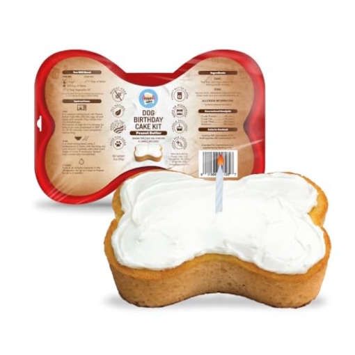 Picture of PUPPY CAKE 011586991057 Puppy Cake Dog Birthday Cake Kit – Complete Cake Mix, Icing Mix, Candle, and Silicone Pan - Peanut Butter Flavor – Bake or Microwave – Perfect for Celebrating Your Dog’s Special Day – Made in USA (EA)