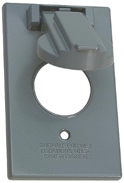 Picture of SIGMA ENGINEERED SOLUTIONS 14224 Sigma Engineered Solutions 14224 1-Gang Vertical Round 15/20 Amp Receptacle Weatherproof Cover, Gray (EA)