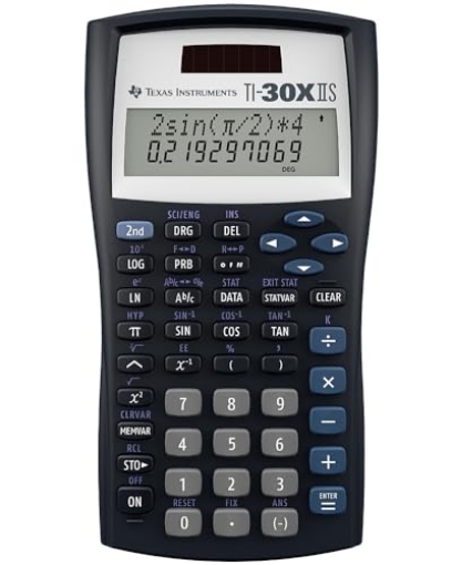 Picture of TEXASINSTR TI-30X-IIS Texas Instruments TI-30XIIS Scientific Calculator, Black with Blue Accents (EA)