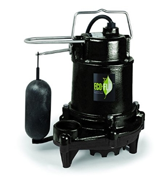 Picture of Eco Flo EFSA50 ECO-FLO Products EFSA50 1/2 hp 5100 GPH Cast Iron Sump Pump with Vertical Switch, Black (EA)