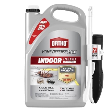 Picture of THE SCOTTS MIRACLE-GRO COMPANY 4600810 Ortho Home Defense Max Indoor Insect Barrier: With Extended Reach Comfort Wand, Pest Control, No Stains, Starts to Kill Ants, Roaches, Spiders, Fleas and Ticks Fast, 1 gal (PK-4-EA)