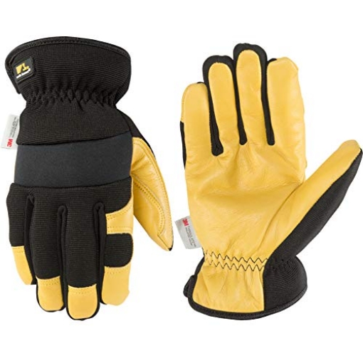 Picture of WELLS LAMONT 3233M Men's Hybrid Leather Palm Winter Work Gloves, Medium (Wells Lamont 3223) (EA)