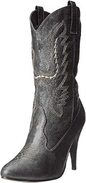 Picture of ELLIE SHOES HA128BK7 Ellie Shoes Women's 418-COWGIRL 4" Heel Ankle High Black Boot 7 B(M) US (EA)