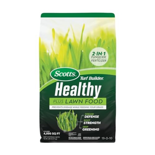 Picture of THE SCOTTS MIRACLE-GRO COMPANY 26031 Scotts Turf Builder Healthy Plus Lawn Food, 2-in-1 Fungicide and Fertilizer, Helps Grass Withstand Summer Stress, 4,000 sq. ft., 13.70 lbs. (EA)