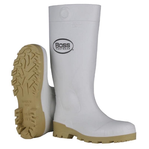 Picture of Boss Products Usa Llc B380-9005/11 Boss Unisex PVC Plain Boots White 11 US Waterproof 1 Pair 16 in. (EA)