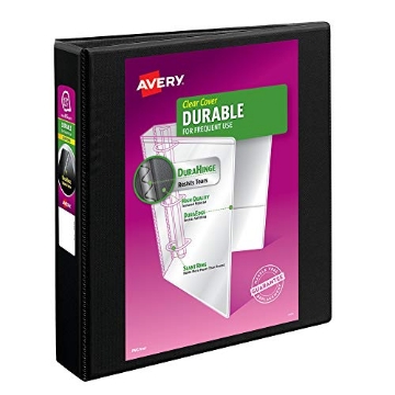 Picture of AVERY PROD 09400 Avery(R) Durable View 3 Ring Binder, 1-1/2 Inch EZD Rings, 1 Black Binder (09400) (EA)