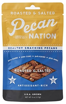 Picture of LEE POPE PECANS LLC PNRS4.8 Pecan Nation Salted Pecan Halves 4 oz., Natural, No preservatives, Antioxidant-Rich, Low Carb, Dry Roasted, Healthy Nut Snack for Adults and Kids (PK-8-EA)