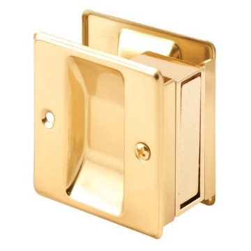 Picture of Prime N 6770 Slide-Co 161494 Pocket Door Privacy Lock and Pull, Up to 1-3/4 In. thick door, Brass (Single Pack) (EA)