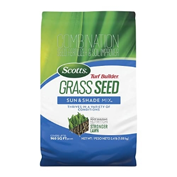 Picture of THE SCOTTS MIRACLE-GRO COMPANY 18054 Scotts Turf Builder Grass Seed Sun & Shade Mix with Fertilizer and Soil Improver, Thrives in Many Conditions, 2.4 lbs. (EA)