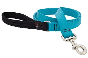 Picture of Lupine Collars & Leads 15059 Lupine Padded Handle Dog Leash 1" Wide Aqua 6-Foot Long (EA)